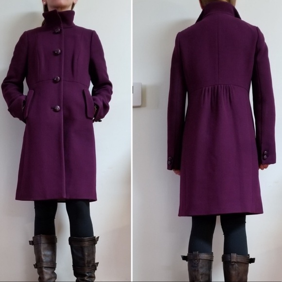 J Crew Plum Carlin Wool Dress Coat sz Small - Picture 13 of 13